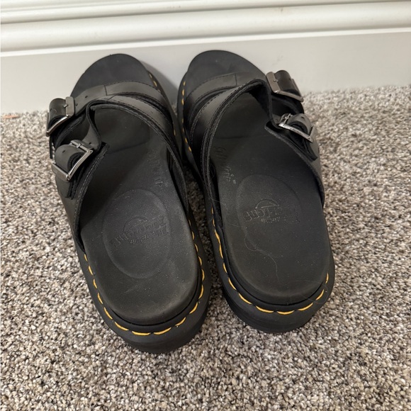 Dr. Martens Black Leather Myles Platform Sandals - Doc Martens - Picture 3 of 6